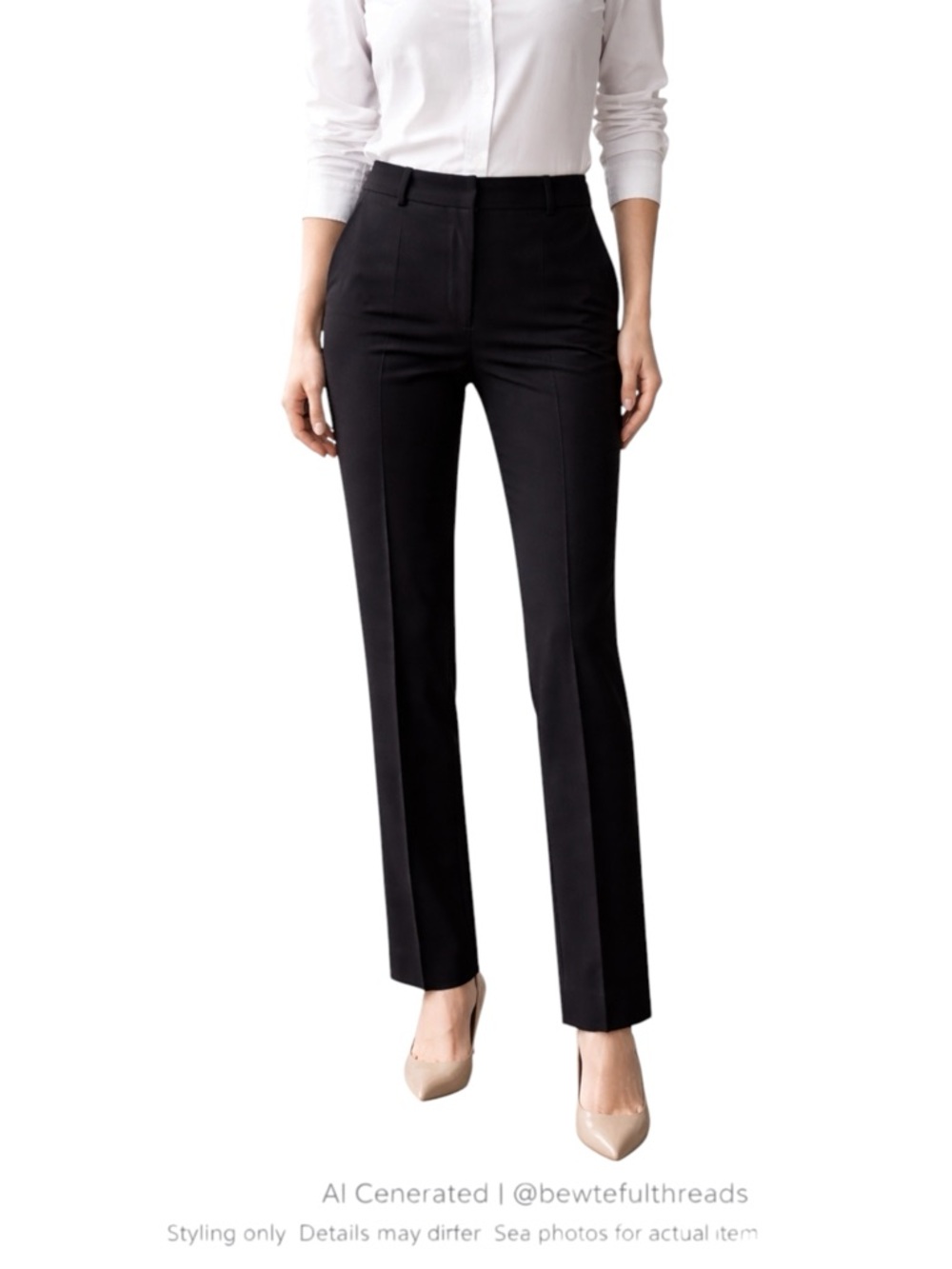 Nissa Tailored Black Dress Pants Straight Leg Office Chic M